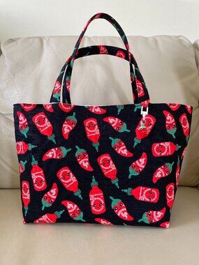 Hot Pepper Sriracha Tote with Drawstring Closure